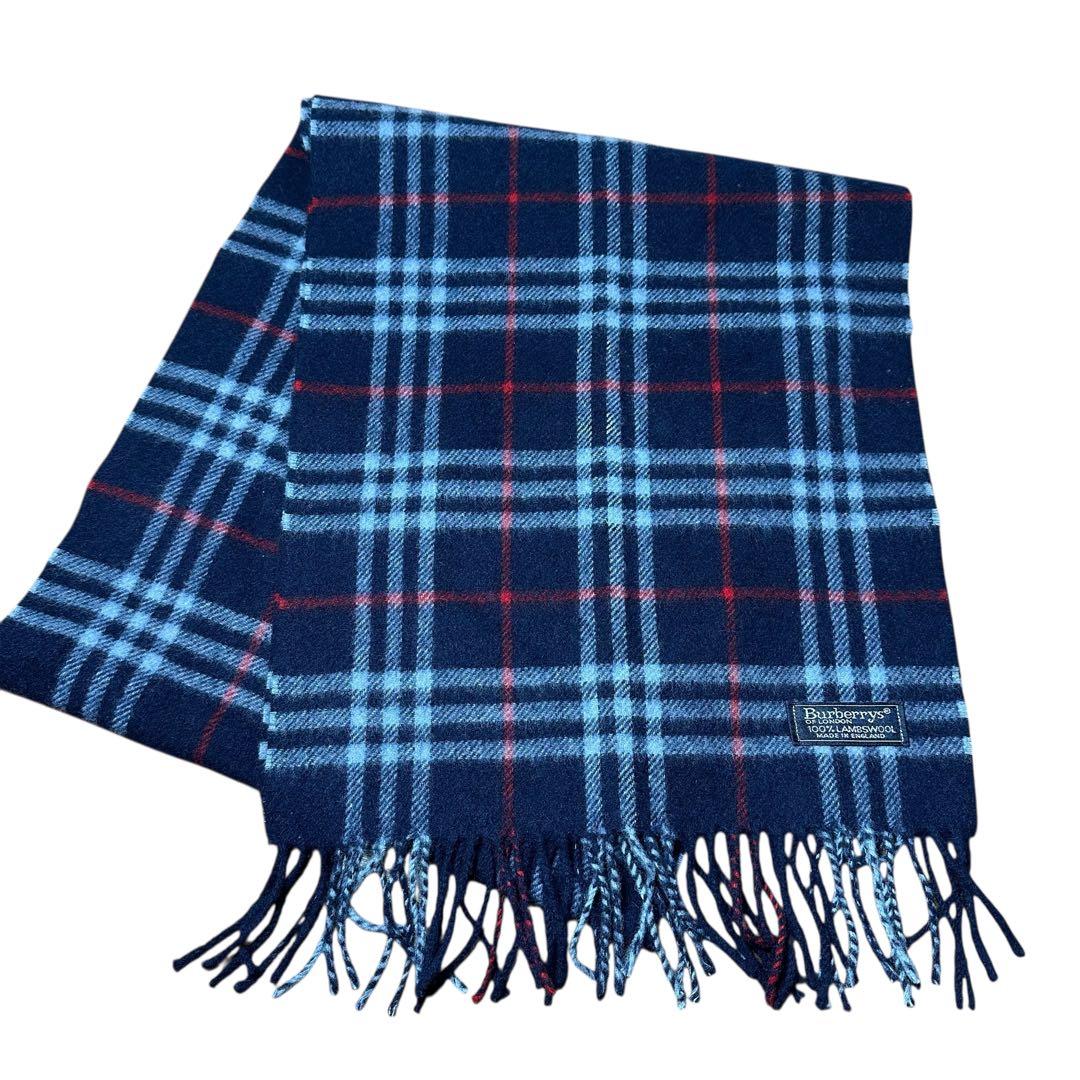 美品 Burberry カシミア100% ノバチェック マフラー イングランド製