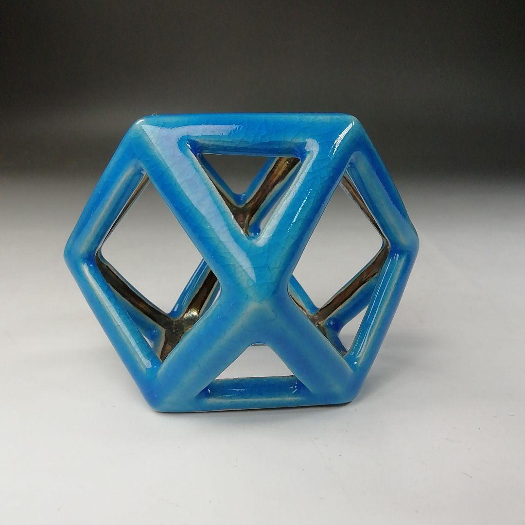 T752 蓋置 『浅黄交趾 銀彩切子』『平安 手塚桐鳳』 アウトレット