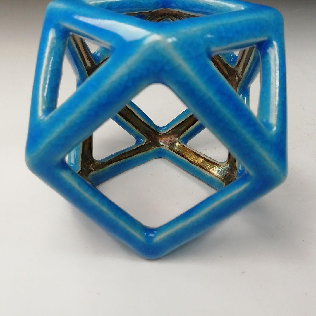 T752 蓋置 『浅黄交趾 銀彩切子』『平安 手塚桐鳳』 アウトレット