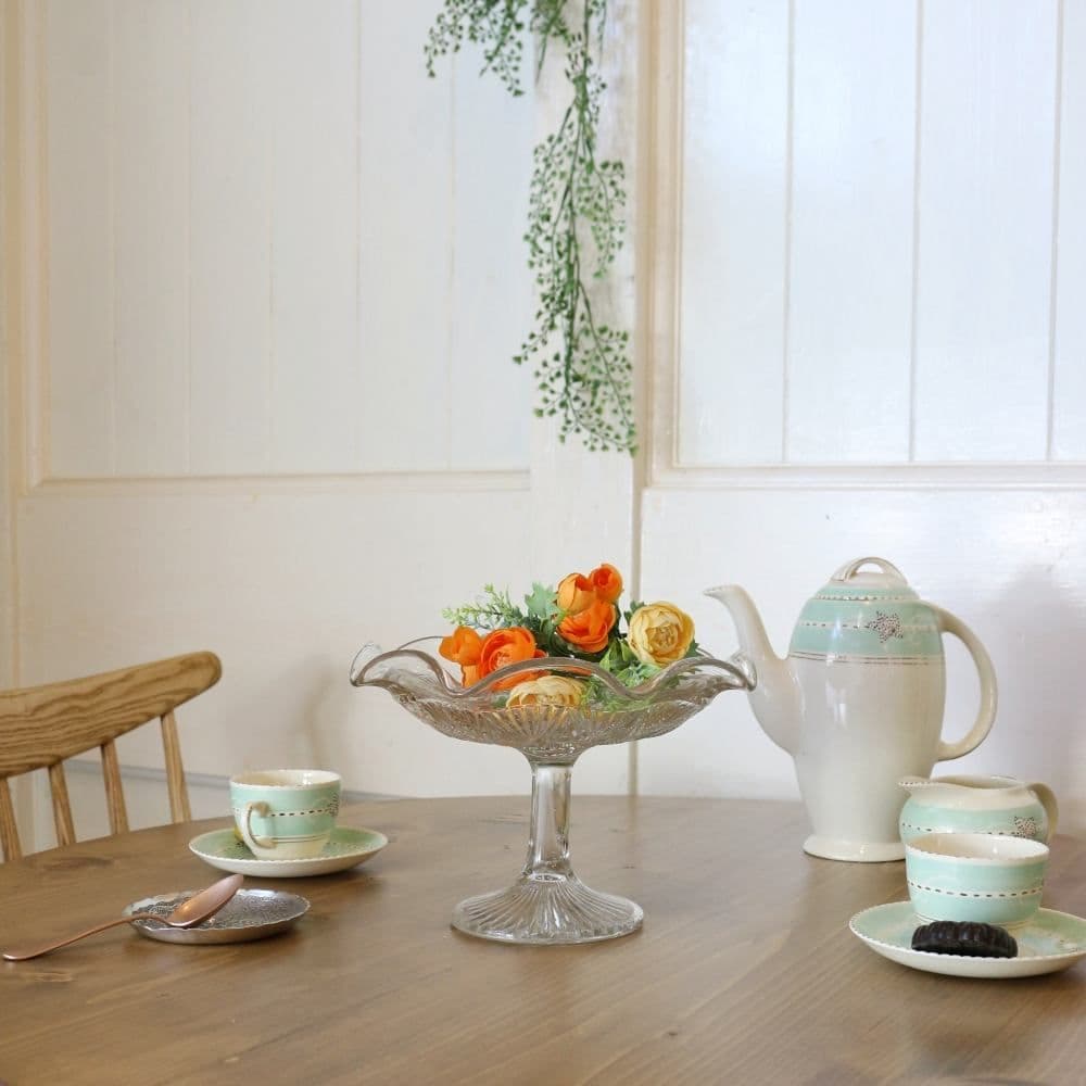 アンティーク美品 1940〜1950年代 イギリス ガラス製 コンポート