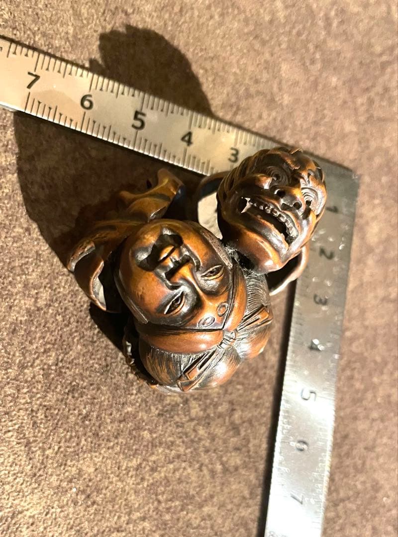 五面散らし 根付 無銘