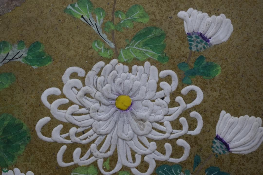 模写】伊藤若冲/菊図/屏風ハガシ/六曲用マクリです/掛軸☆宝船☆