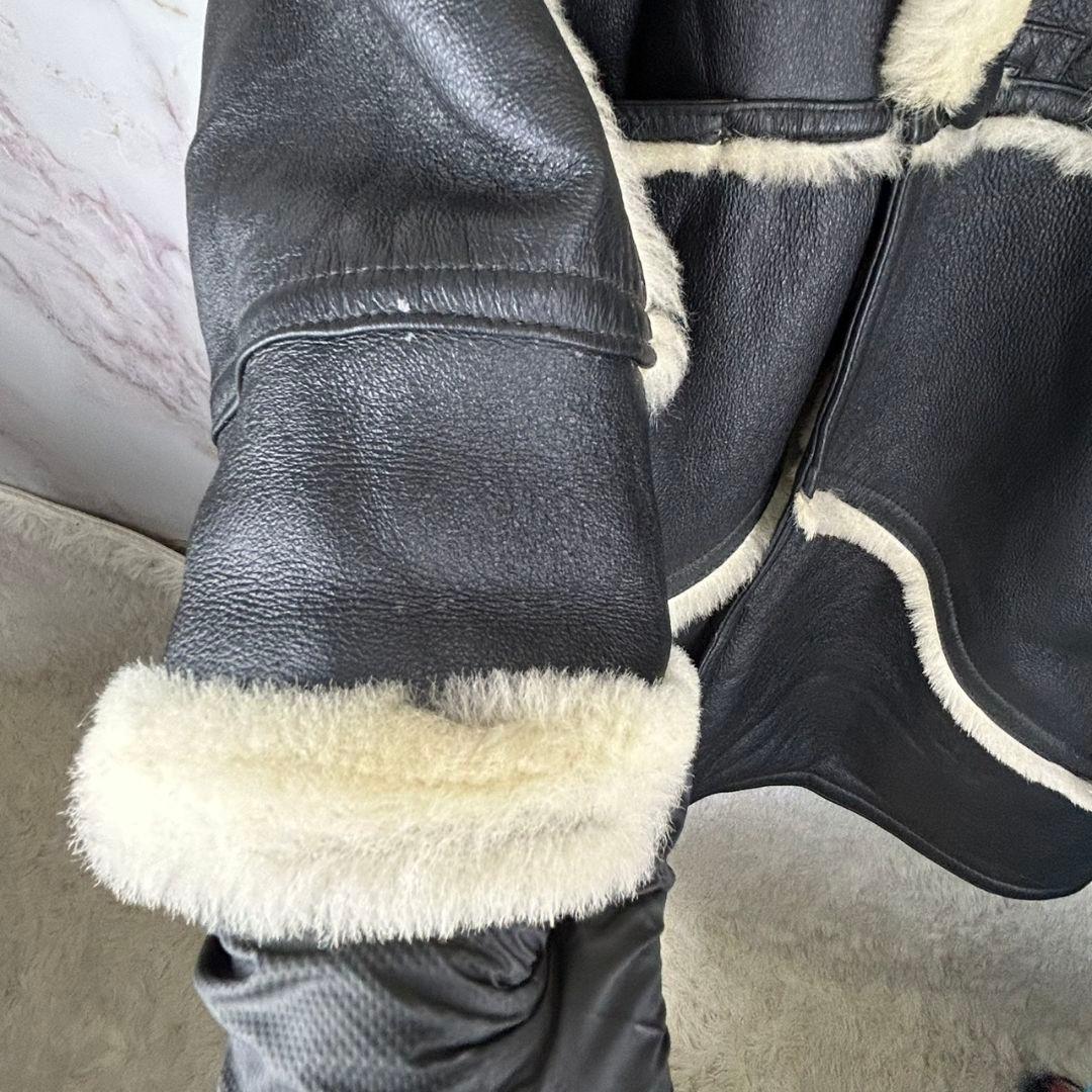 Daiya リアルムートン ナッパレザー　ブラック/クリーム コート