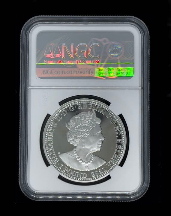 2021年 セントヘレナ スリーグレイセス 2オンス銀貨 NGC PF69 FR