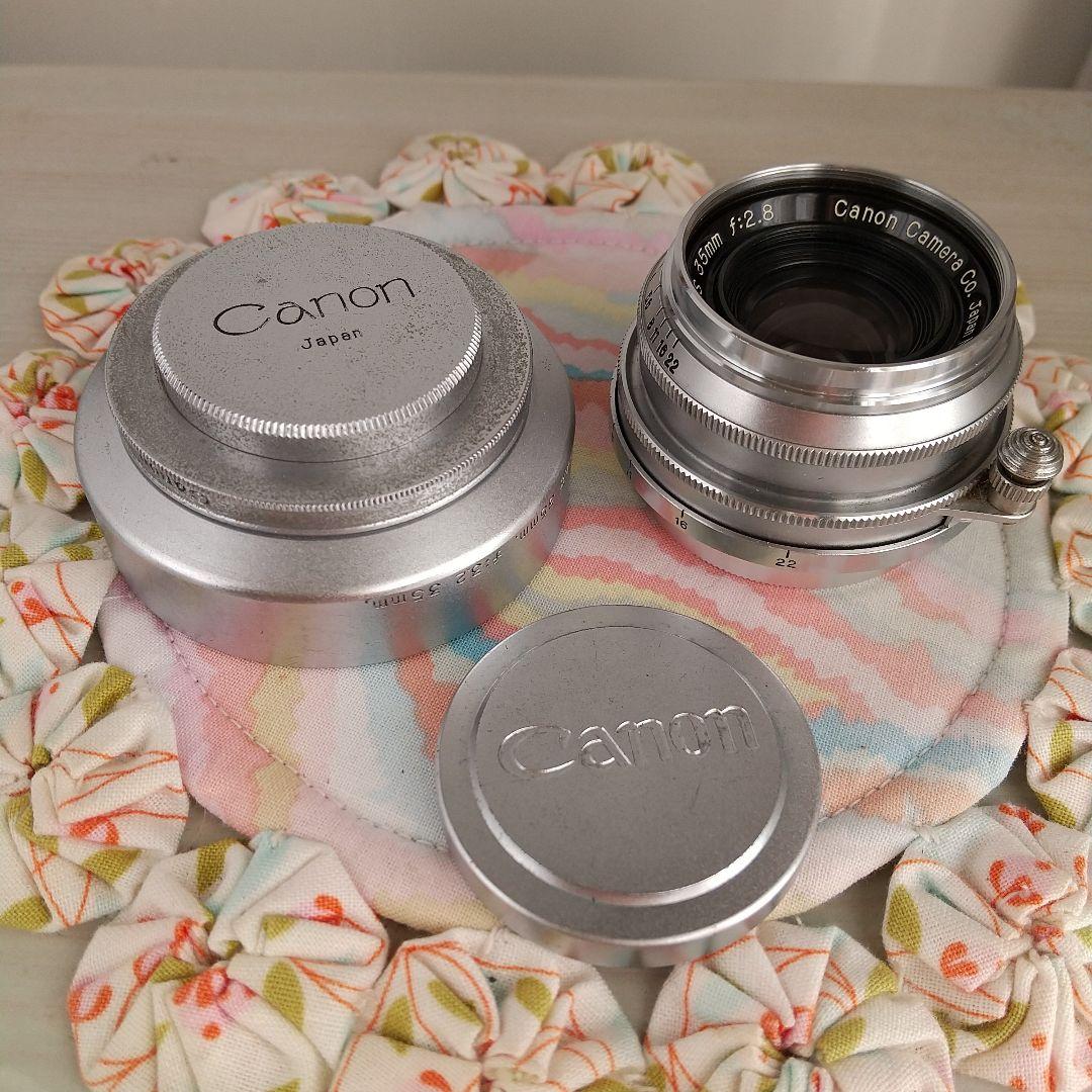 キャノン-L 35mmF2.8純正メタルフード付き
