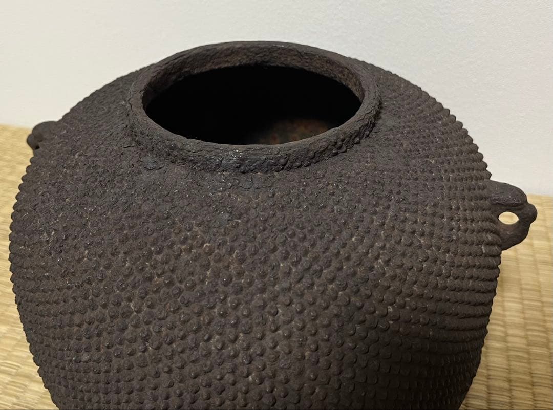 雲龍釜 釜師 畠春斉 木箱入 茶道具 古物品 畠春斉 鬼面風炉 茶道具 釜