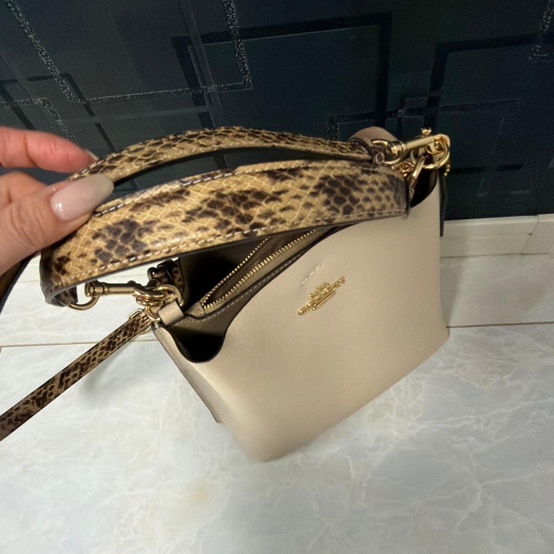 コーチcoach♡バケツバッグ2way パイソン　スモールタウンバケット