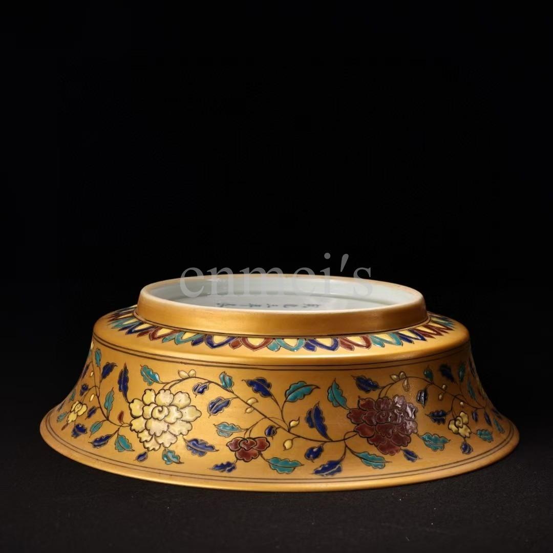 中国古美術・旧蔵 御用・ 粉彩人物図磁器の中皿・純手描き・