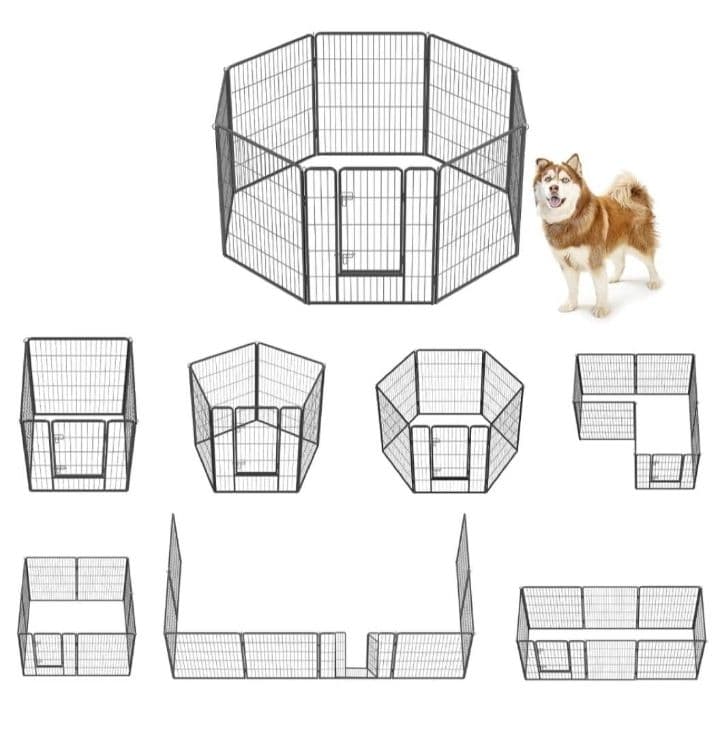ペットサークル 折り畳み式 カタチ変更可 スチール製 高さ60CM 8枚