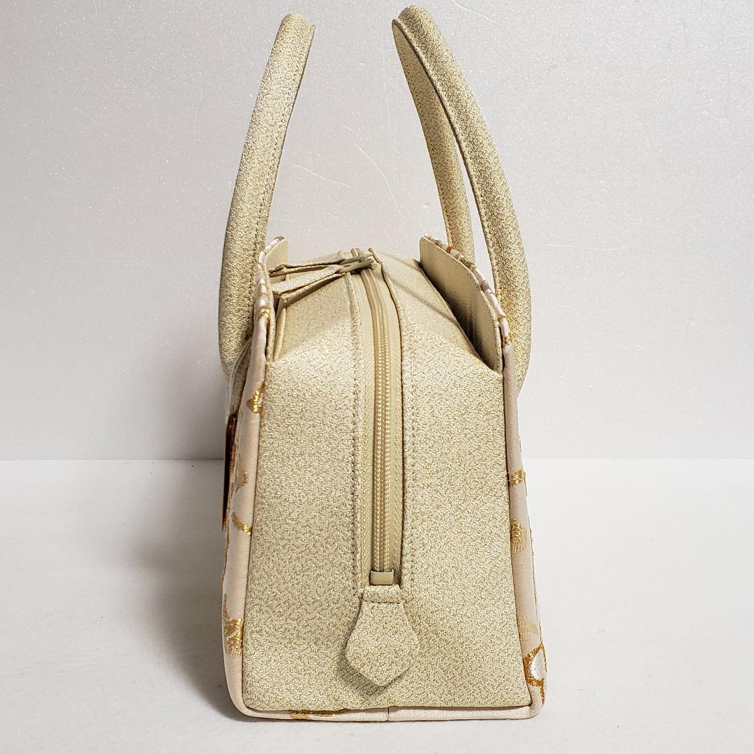 (3101)新品 正絹 利休バッグ 日本製 西陣織 帯地 和装用 あおりバッグ