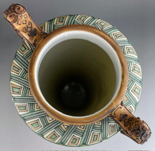 超大型・訳アリ】オールドノリタケ 約31．5㎝ 花紋盛上げ花瓶