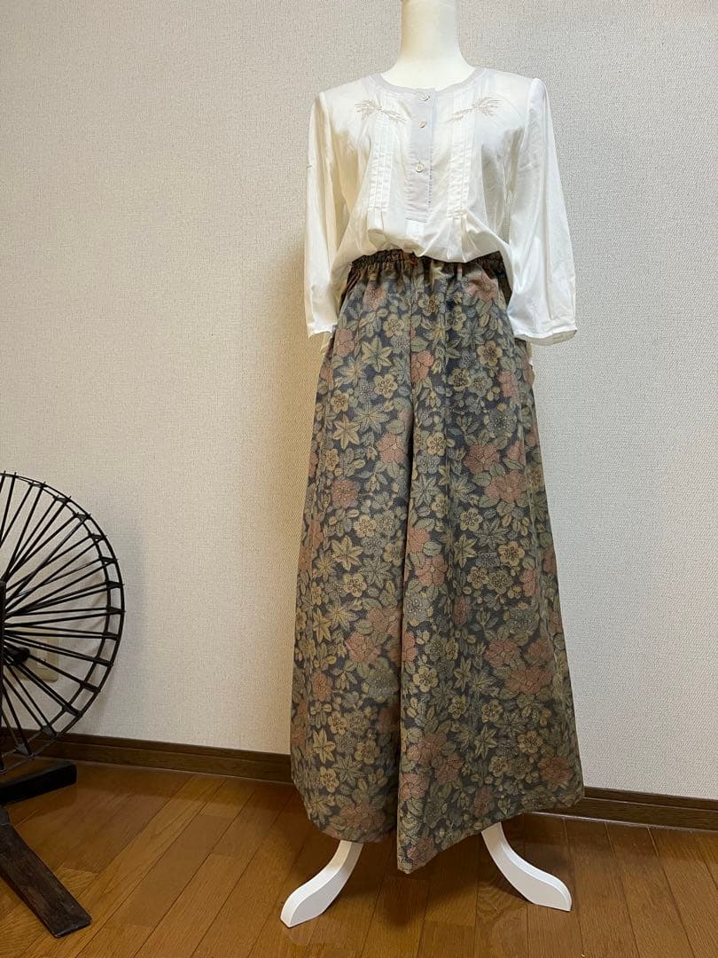 着物リメイク ロングガウチョパンツ