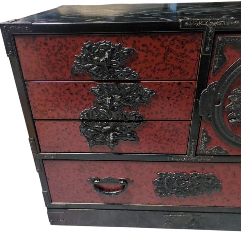 仙台箪笥 アンティーク 国産 木地呂漆塗り 和家具 モダン 和箪笥 小タンス