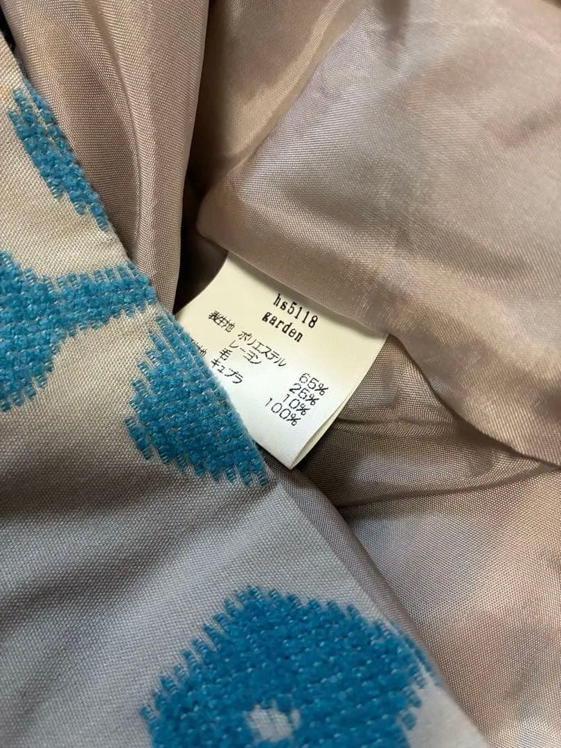 ミナペルホネン❗️フレアスカート アイボリー×青、刺繍‼️