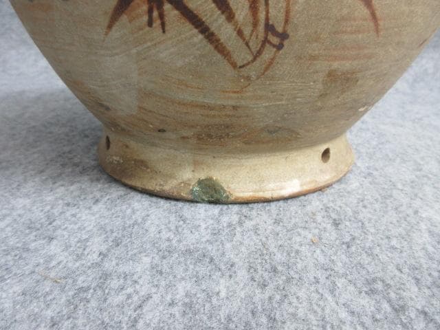 江戸中期明和古織部耳付き壷 [B27386] 江戸中期明和古織部耳付き壷