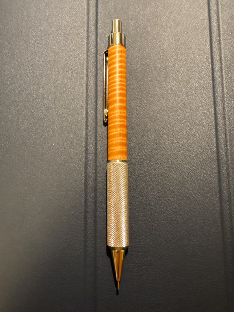 クラフトa MP203 栃縮杢　ローレット　(検索用　野原工芸工房楔木軸