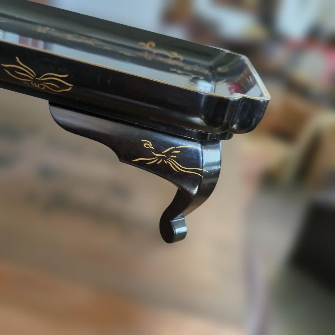 骨董 飾り台 猫脚 蒔絵 硯台 木製漆器 美品 脚付き　お膳　木箱