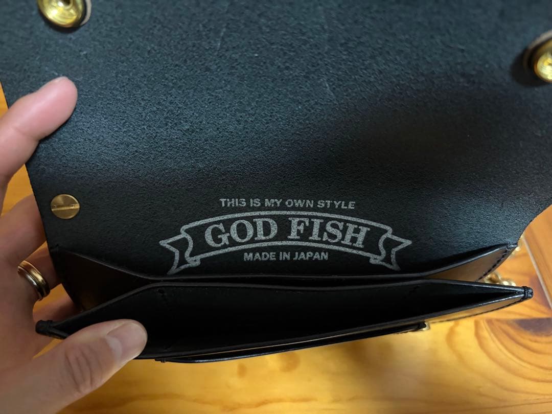 god fish 手縫い　トラッカーウォレット　革蛸　亀太郎　ブッテーロ