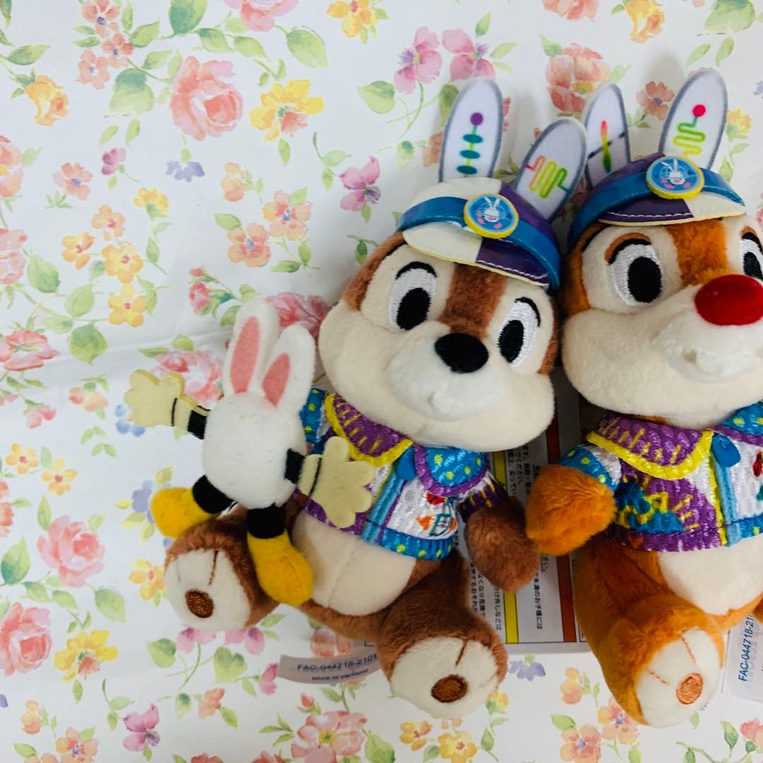 ディズニー イースター うさたま チップとデール ぬいぐるみバッジ