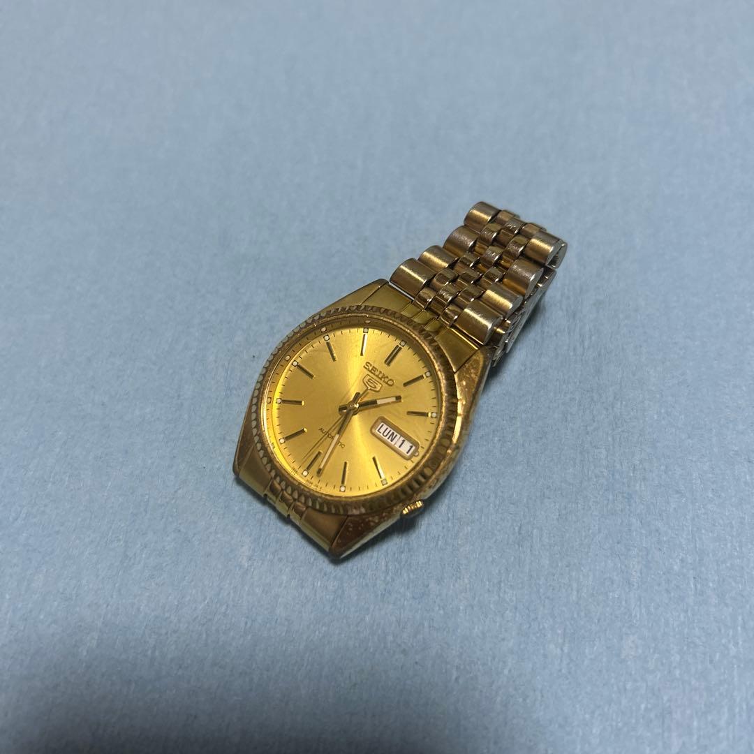 タ*ん様 SEIKO 5 自動巻き ゴールド腕時計　可動品