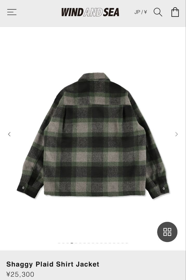 ジャケット・アウター WIND AND SEA Shaggy Plaid Shirt Jacket