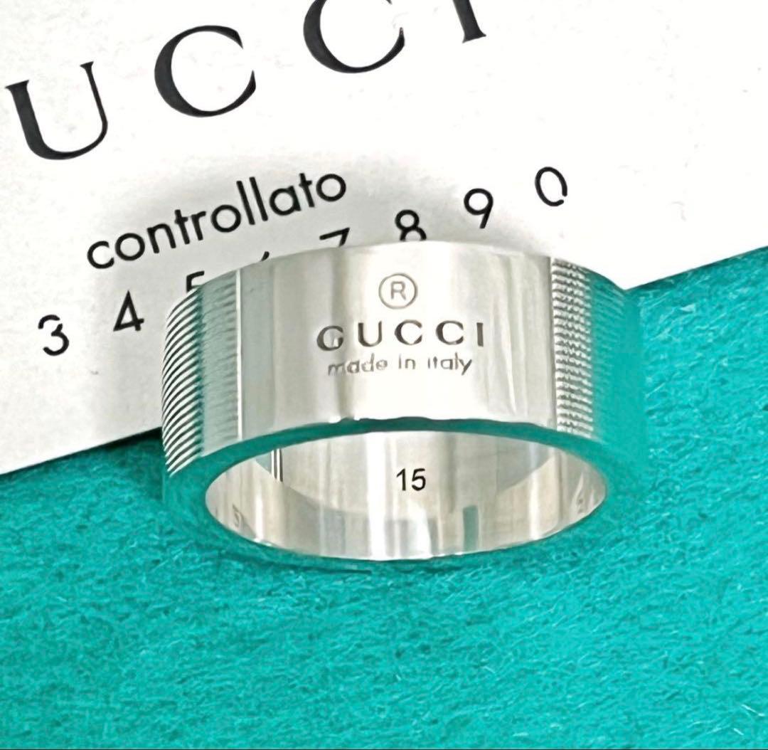 美品　GUCCI 指輪　ロゴリング　14号