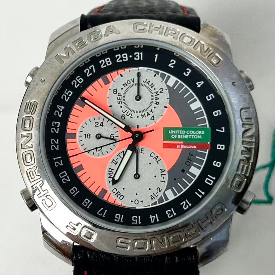 【稼働】 BENETTON BULOVA BN101 クロノグラフ 腕時計