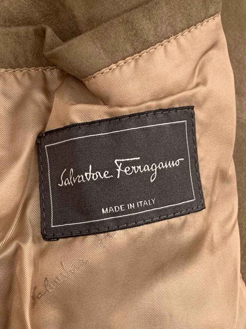 サルバトーレ フェラガモ スエード シングルライダース