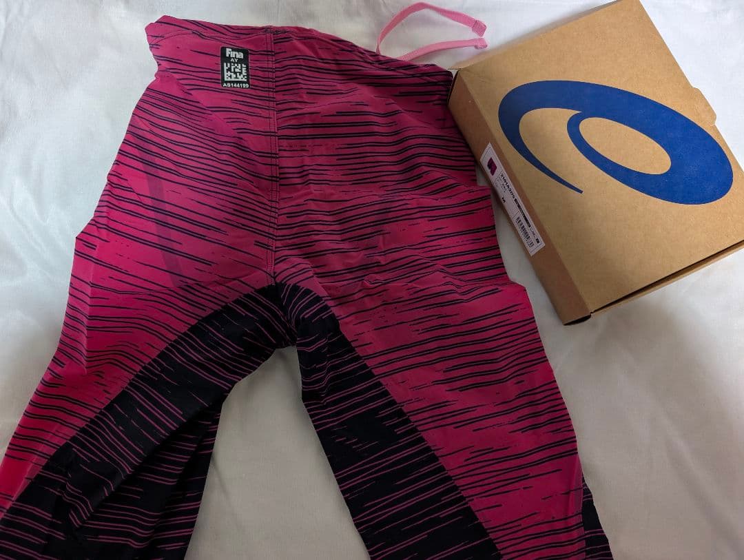 競泳水着 メンズ 高速水着 アシックス M ピンク 箱付き