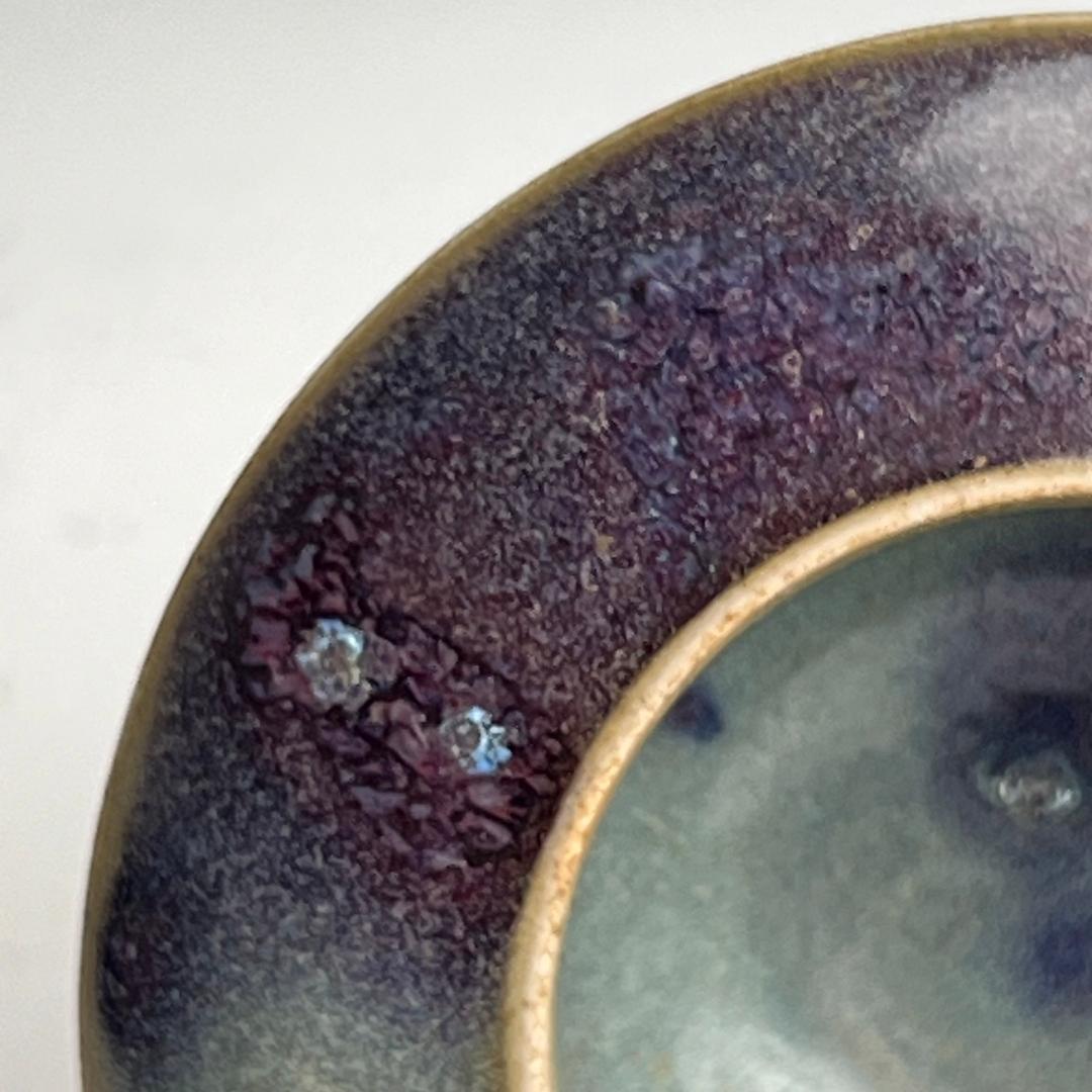 鈞窯天藍釉紫斑高足盃台 唐物 中国古玩 中国美術 A926