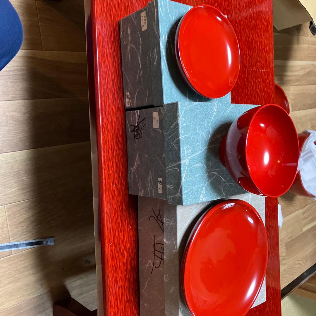 漆器 朱漆　川連漆器　大量のセット