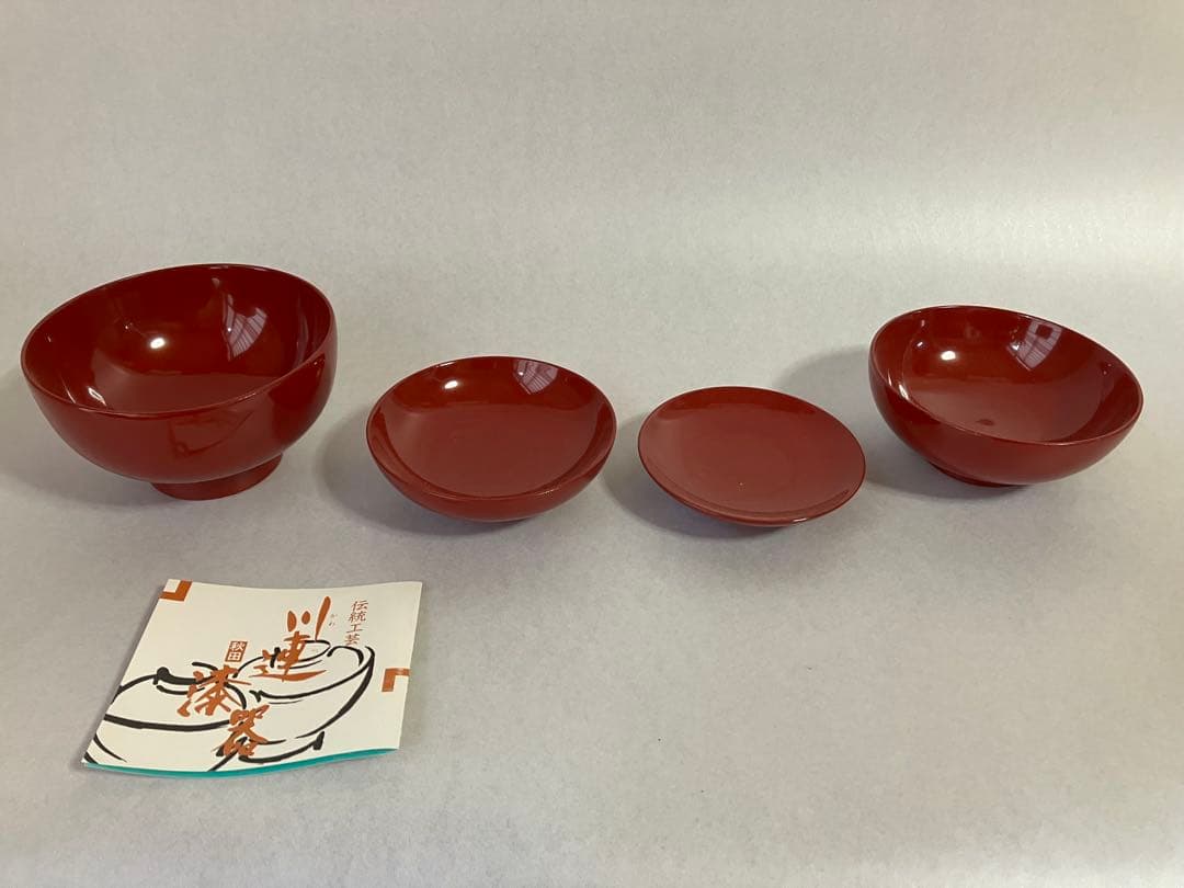 漆器 朱漆　川連漆器　大量のセット