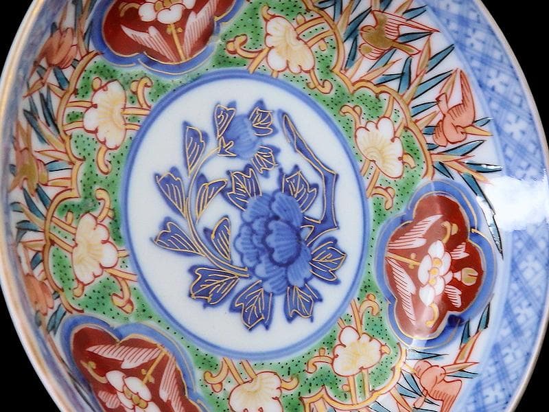 大聖寺伊万里 色絵 花鳥紋の図 4寸皿 4客 A541AS-CVu - メルカリ