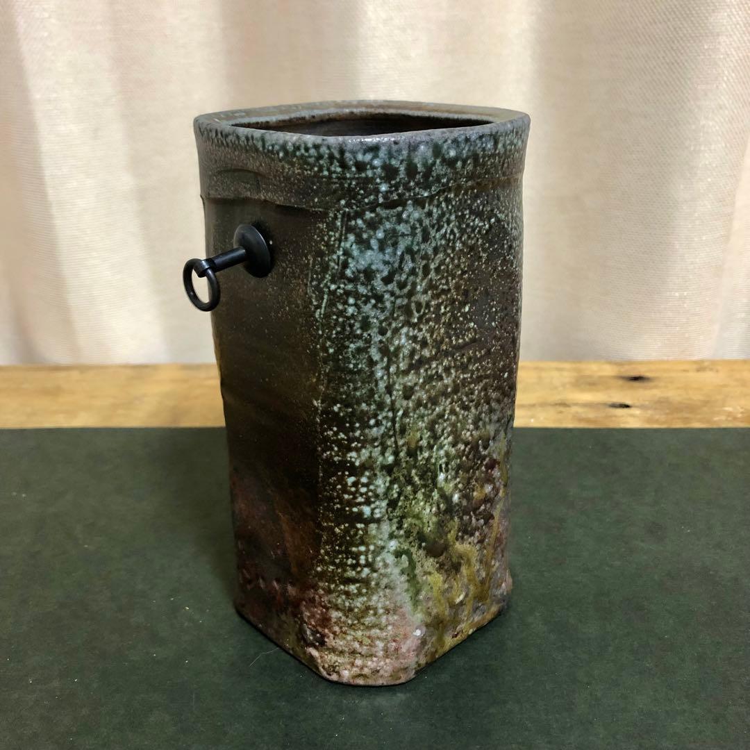 佐久知炎仙 秘色南蛮花器 茶道具 共箱 掛花入 - メルカリ