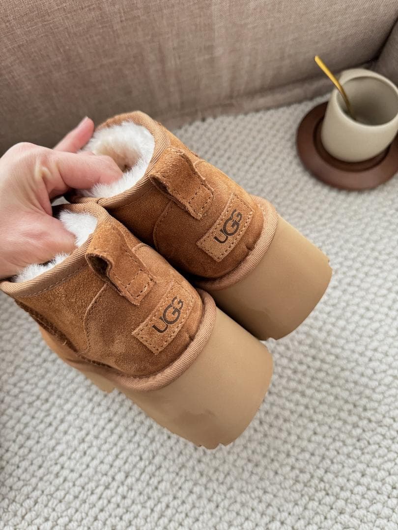 UGG ブラウン 厚底ムートンブーツ 24cm #38