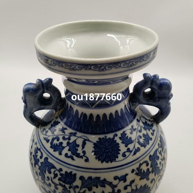 鯖纏枝花両耳賞瓶 花瓶 景徳鎮 陶磁器 装飾品 現代