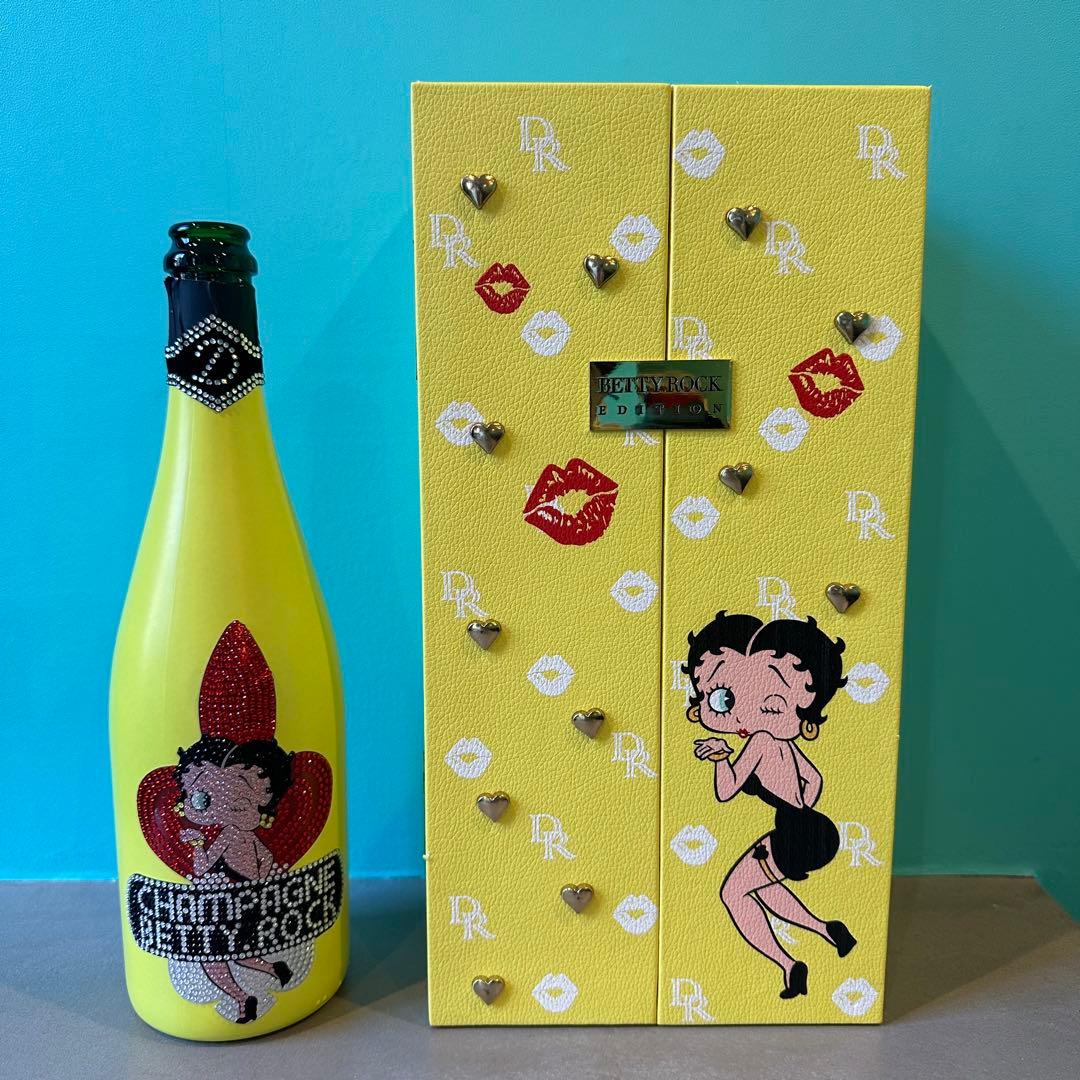 Champagne Betty Rock ベティ・ブープデザイン イエロー 空瓶 - メルカリ