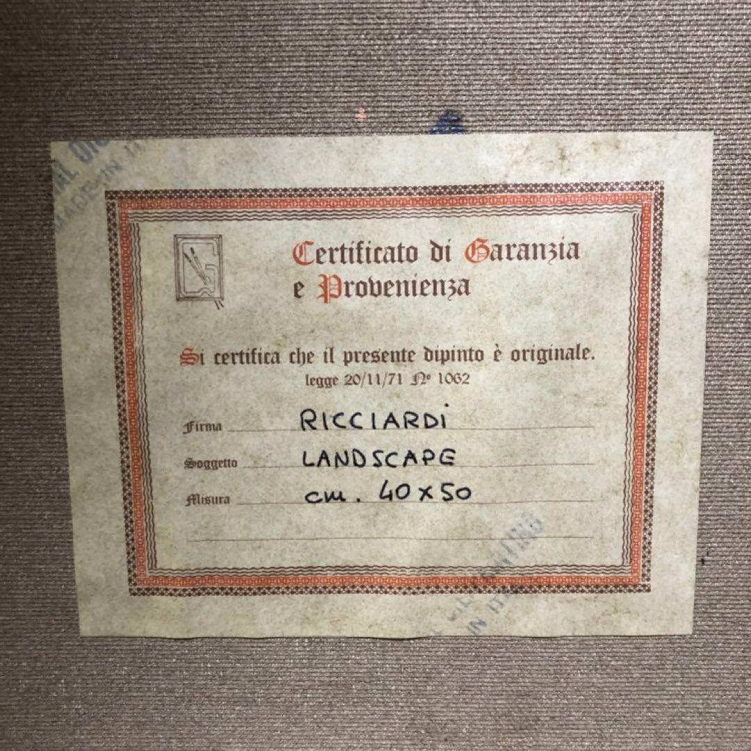 油彩画　E・RICCIARDI　リッチャルディ作品　LANDSCAPE　風景画