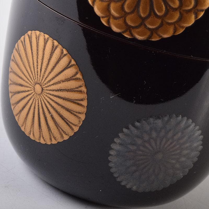 茶道具 黒漆 菊桐蒔絵 棗 仕覆付 時代箱 C R8623 - メルカリ