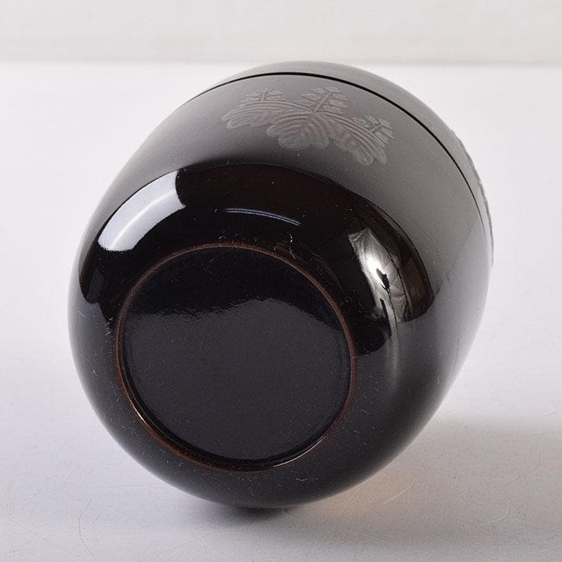 茶道具 黒漆 菊桐蒔絵 棗 仕覆付 時代箱 C R8623 - メルカリ