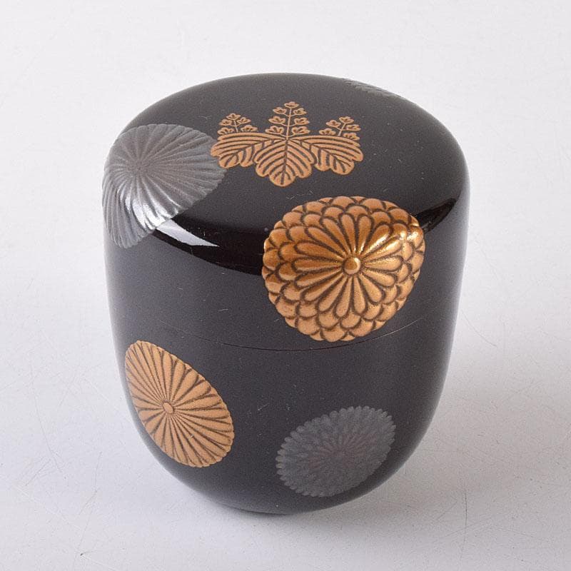 茶道具 黒漆 菊桐蒔絵 棗 仕覆付 時代箱 C R8623 - メルカリ