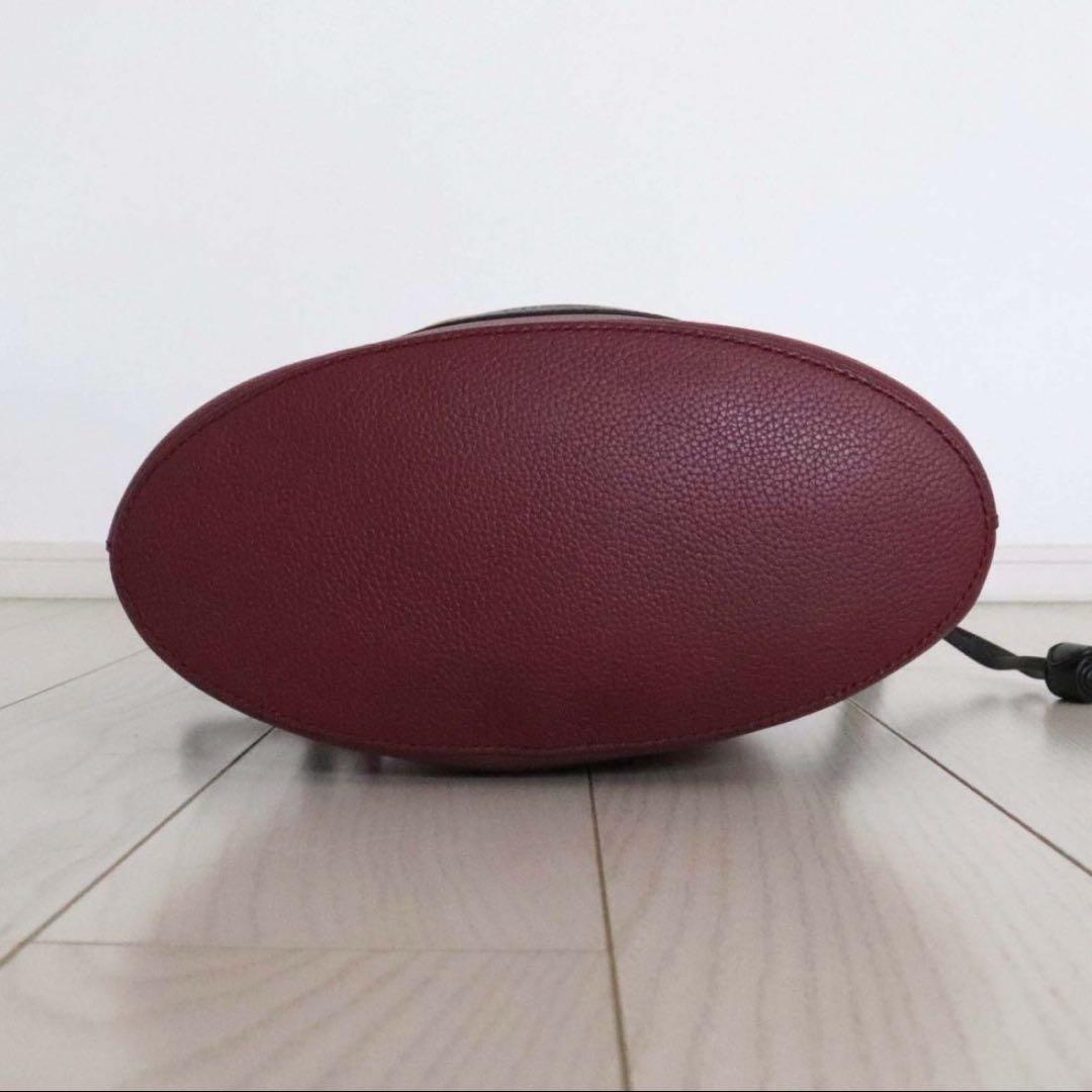 美品 J&M DAVIDSON カーニバル 巾着 レザー ショルダー バッグ