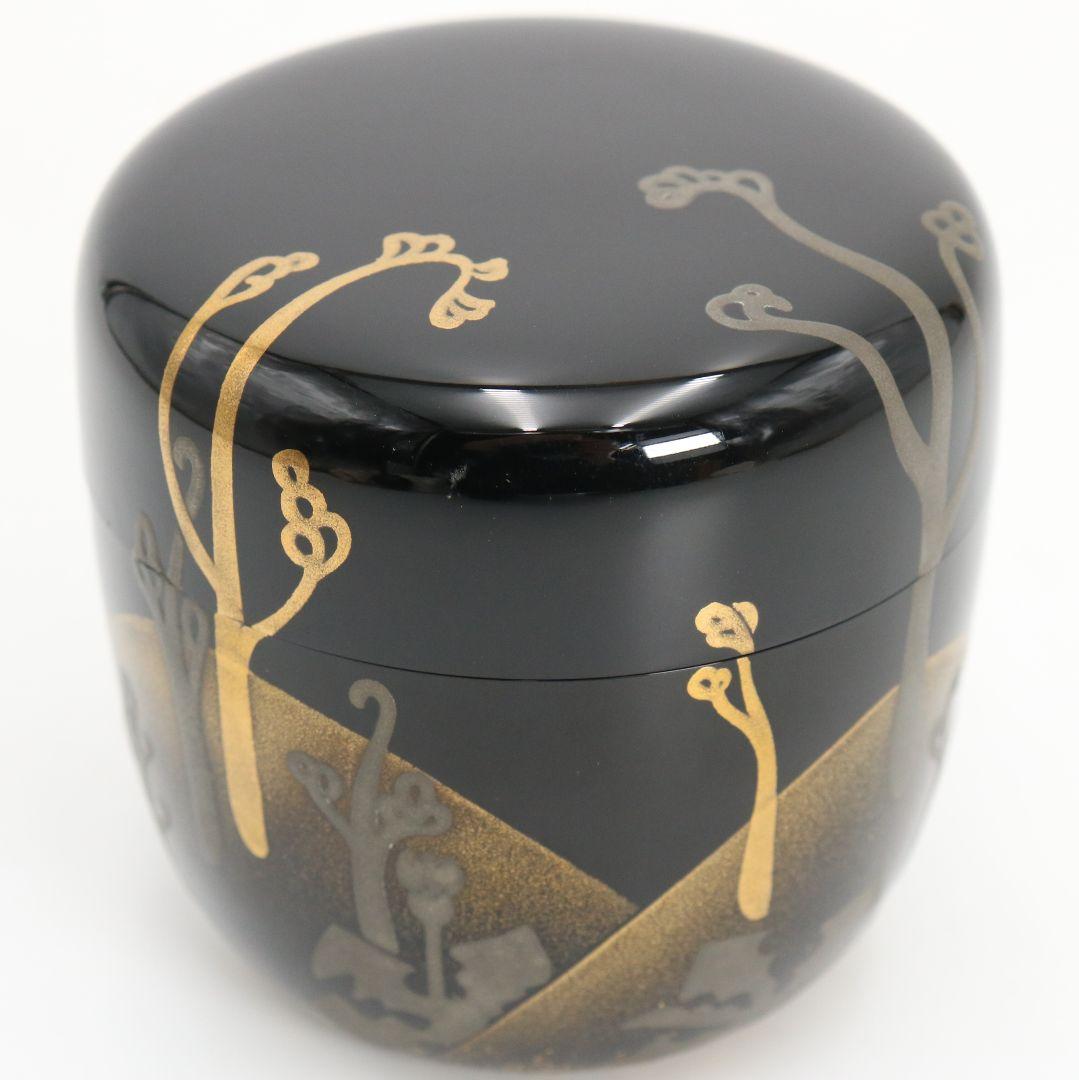 中村宗尹作 蕨 大棗 遠山蒔絵 茶道具 共箱 V876 N6