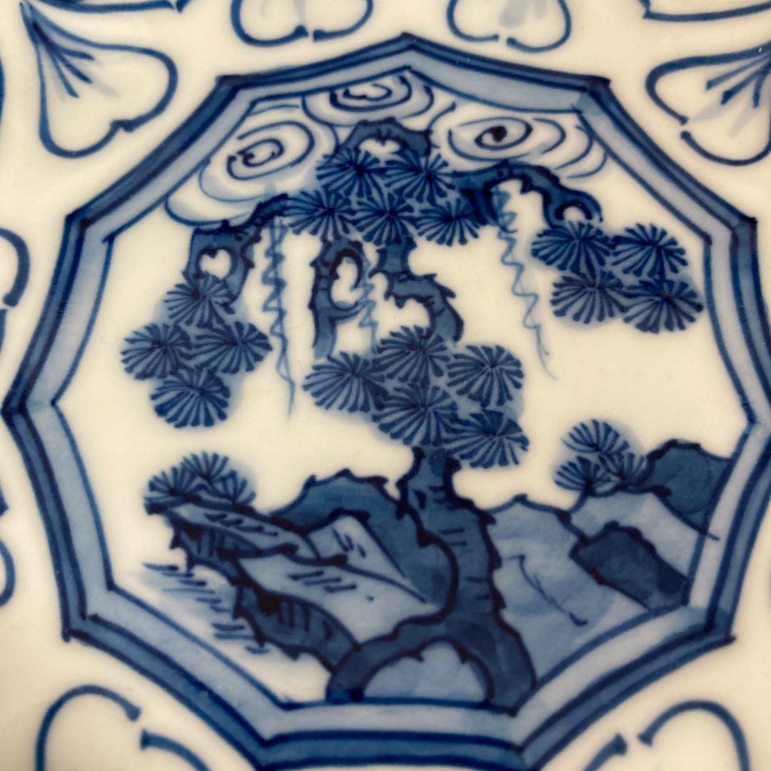 源右衛門】古伊万里の伝統 日本の名窯 舘林源右衛門作 染付輪花文 皿二