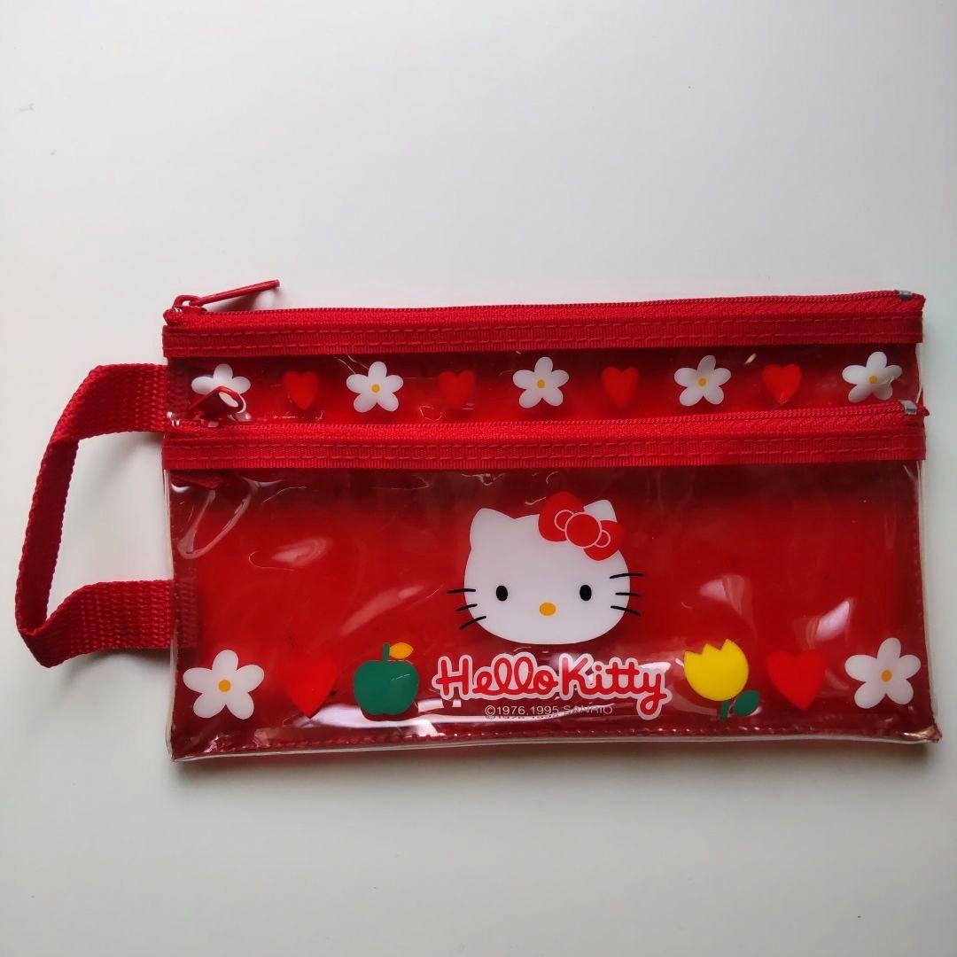 当時物 レトロ】ハローキティ マフラー 裁縫セット ビニールポーチ 3点