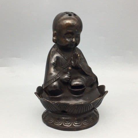 仏教美術 小坊主薫香炉 香道具 茶台置物 銅製品 装飾品 工芸品
