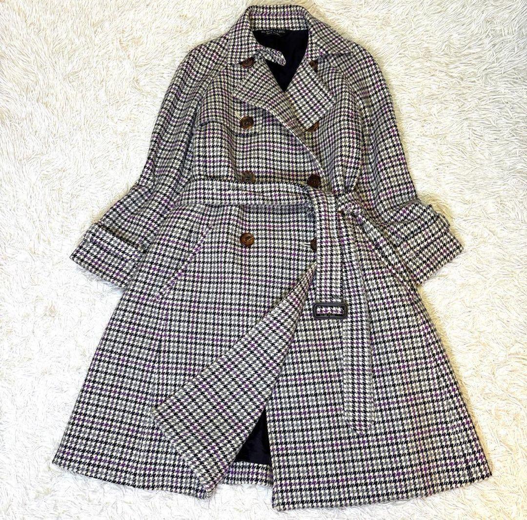 美品 ブラックレーベル ポールスミス ウール コート 千鳥格子 ベルト