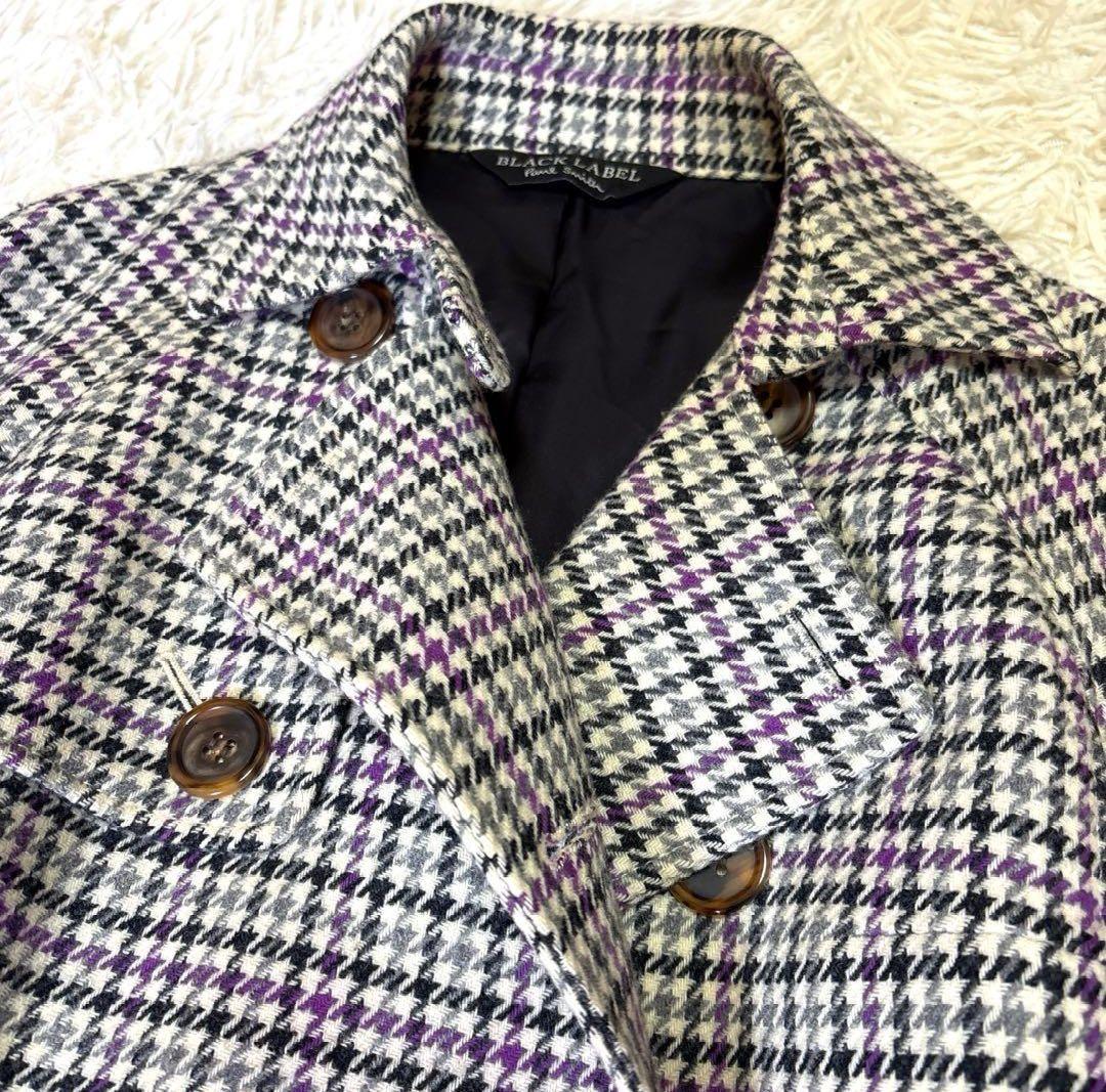 美品 ブラックレーベル ポールスミス ウール コート 千鳥格子 ベルト