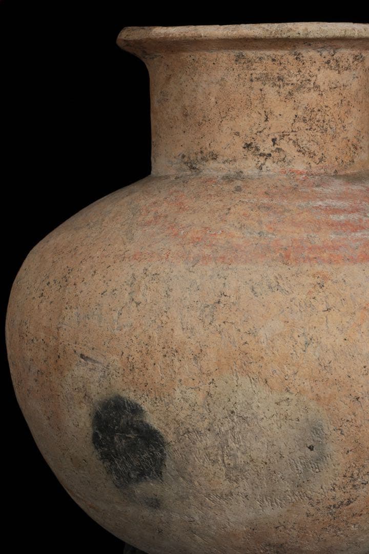 希少・時代物】古代バンチェン発掘 彩文土器 タ イ古陶 高さ34cm 木