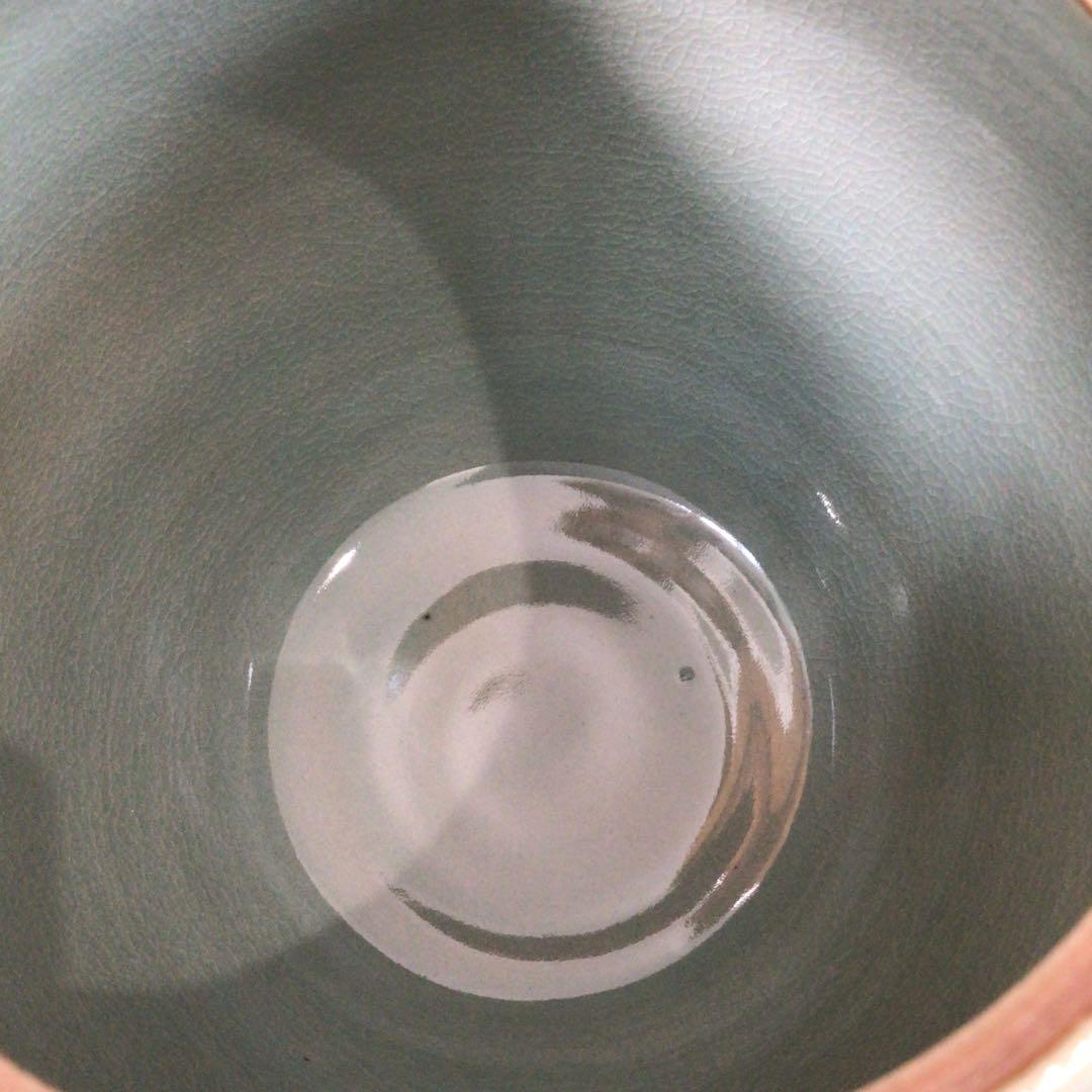 Ｒ９７６　水指　『如泉窯　李連休造』『雲鶴文』『高麗青磁水指』　共箱　茶道具